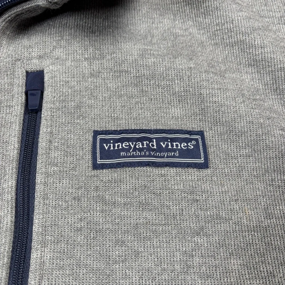 Vineyard Vines Vest Men XXL Gray Saltwater Full Zip Fleece 1K005096